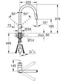 Grohe Minta - Drezová batéria s výsuvnou spŕškou, supersteel