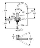 Grohe Eurosmart Cosmopolitan - Drezová batéria, chróm