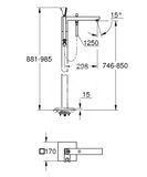 Grohe Eurocube Joy - Vaňová batéria na podlahu, s otočným výtokom, chróm