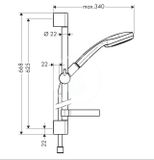 Hansgrohe Croma 100 - Set sprchovej hlavice, 3 prúdy, tyče 0,65 m a hadice, chróm