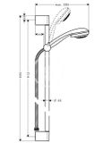 Hansgrohe Crometta 85 - Set sprchovej hlavice, 3 prúdy, tyče 0,90 m a hadice, chróm