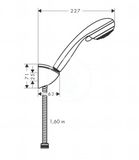 Hansgrohe Crometta 85 - Set sprchovej hlavice, 2 prúdy, držiaku a hadice 1,6 m, chróm