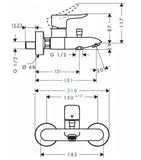 Hansgrohe Metris New - Vaňová batéria, chróm