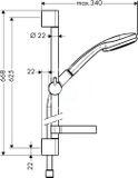 Hansgrohe Croma 100 - Sprchová súprava Mono, 1 prúd, chróm