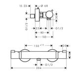 Hansgrohe Ecostat Comfort - Termostatická sprchová batéria, chróm