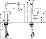 Hansgrohe Metris New - Páková umývadlová batéria 230 s odtokovou súpravou Push-Open, chróm