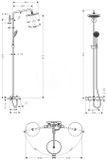 Hansgrohe Croma 220 - Sprchový set Showerpipe s termostatom, 220 mm, 1 prúd, chróm
