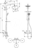 Hansgrohe Croma 220 - Sprchový set Showerpipe s termostatom, 220 mm, 4 prúdy, chróm