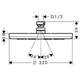 Hansgrohe Croma 220 - Hlavová sprcha 220, 1 prúd, chróm