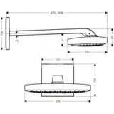 Hansgrohe Raindance Select E - Hlavová sprcha, 30 cm, 3 prúdy, sprchové rameno 39 cm, chróm