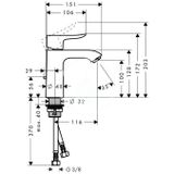 Hansgrohe Metris New - Páková umývadlová batéria 110 CoolStart, s výpusťou, chróm