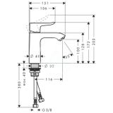 Hansgrohe Metris - Páková umývadlová batéria 110, LowFlow 3,5 l/min, chróm