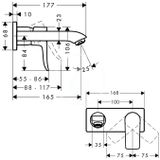 Hansgrohe Metris New - Umývadlová páková batéria LowFlow 3,5 l/min pod omietku, chróm