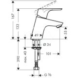 Hansgrohe Focus E2 - Umývadlová batéria, LowFlow 3,5 l/min, chróm