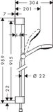 Hansgrohe Croma Select S - Sprchová súprava 1jet 0,90 m, biela/chróm