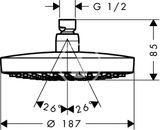 Hansgrohe Croma Select S - Hlavová sprcha 180, 2 prúdy, EcoSmart 9 l/min, biela/chróm