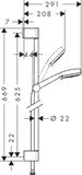 Hansgrohe Crometta 100 - Sprchová súprava Multi, 3 prúdy, 0,65 m, biela/chróm