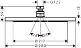 Hansgrohe Croma - Hlavová sprcha 280, EcoSmart, chróm