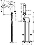 Hansgrohe Talis M52 - Drezová batéria M5216-H170 s výsuvnou spŕškou, sBOX, chróm