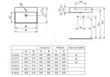 Ideal Standard Strada - Umývadlo, 71x42x15 cm, s prepadom, otvor na batériu, biela