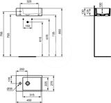 Ideal Standard Strada - Umývadielko 45x27x13 cm, 1 otvor na batériu, s Ideal Plus, biela