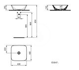 Ideal Standard Connect Air - Umývadlo na dosku 40x40x13 cm, s Ideal Plus, biela