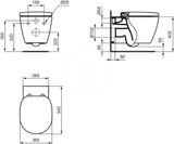 Ideal Standard Connect - Závesné WC, s Aquablade technológiou, s Ideal Plus, biela