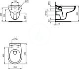 Ideal Standard Eurovit - Závesné WC, Rimless, biela