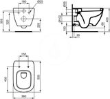 Ideal Standard Tesi - Závesné WC, biela