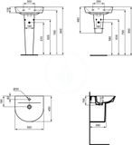 Ideal Standard Connect Air - Umývadlo Arc, 50x45 cm, biela