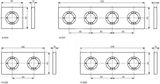 Ideal Standard Archimodule - Krycia 3-otvorová rozeta, 100 x 266 mm, chróm