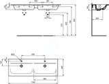 Ideal Standard Connect Air - Nábytkové dvojumývadlo 134x16x46 cm, biela