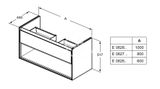 Ideal Standard Connect Air - Skrinka pod umývadlo, 60x44x52 cm, dekor svetlé drevo/svetlohnedá mat