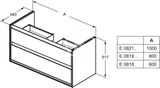 Ideal Standard Connect Air - Skrinka pod umývadlo, 80x44x52 cm, dekor sivý dub/biela mat