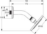 Ideal Standard Idealrain - Hlavová sprcha, priemer 10 cm, s ramenom, chróm