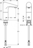 Ideal Standard CeraPlus - Umývadlová senzorová batéria pod omietku, diel 2, vývod 230 mm, regulácia teploty pomocou špeciálneho nástroja (sieť 230 V),