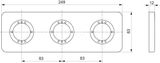 Ideal Standard Archimodule - Krycia 3-otvorová rozeta SOFT, 83x249 mm, chróm