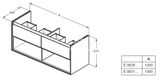 Ideal Standard Connect Air - Skrinka pod dvojumývadlo 120 cm, lesklá svetlosivá/matný biely lak