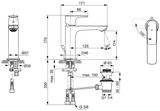 Ideal Standard Connect Air - Umývadlová batéria Grande Slim s výpusťou, BlueStart, chróm