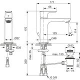 Ideal Standard Connect Air - Umývadlová batéria Grande Slim s výpustom, chróm