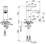 Ideal Standard Connect Air - Umývadlová batéria Piccolo Slim, BlueStart, chróm