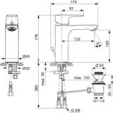 Ideal Standard Connect Air - Umývadlová batéria Grande s výpustom, chróm