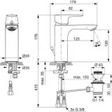 Ideal Standard Connect Air - Umývadlová batéria Grande s výpustom, nízkotlakové, chróm