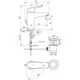 Ideal Standard CeraFlex - Umývadlová batéria Grande s výpustom, BlueStart, chróm