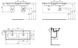 Ideal Standard Strada II - Nábytkové dvojumývadlo 124x46 cm, 2 otvory na batériu, s Ideal Plus, biela