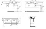 Ideal Standard Strada II - Nábytkové dvojumývadlo 124x46 cm, bez otvoru na batériu, s Ideal Plus, biela