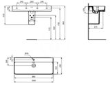 Ideal Standard Strada II - Umývadlo, 100x43 cm, s prepadom, s otvorom na batériu, biela