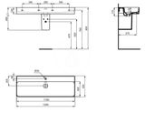 Ideal Standard Strada II - Umývadlo, 120x43 cm, s prepadom, s otvorom na batériu, biela