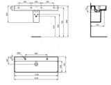 Ideal Standard Strada II - Umývadlo, 120x43 cm, s prepadom, 2 otvory na batériu, biela