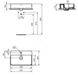 Ideal Standard Strada II - Umývadlo 60x40 cm, s otvorom na batériu, s Ideal Plus, biela